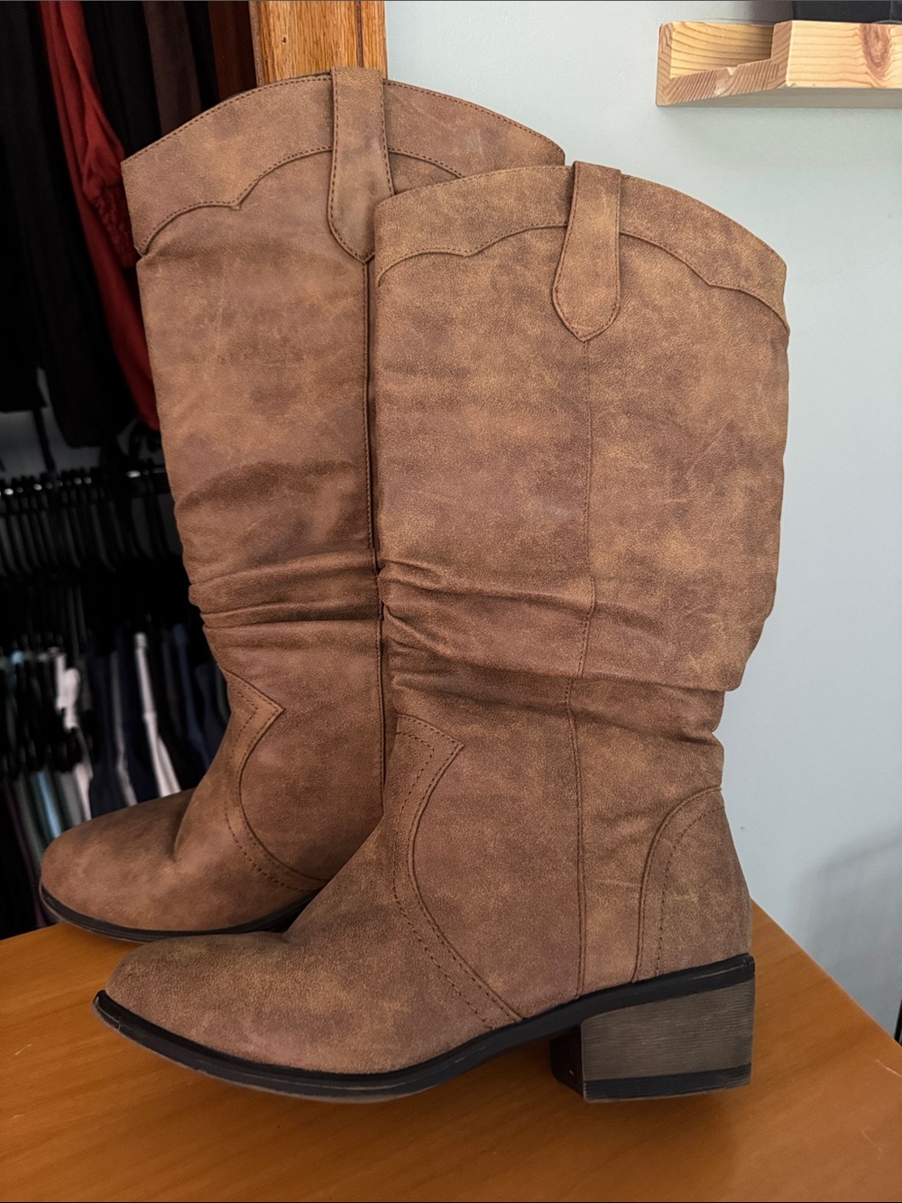 Journee Collection Kane Brown Slouch Western Cowboy Boots 7.5